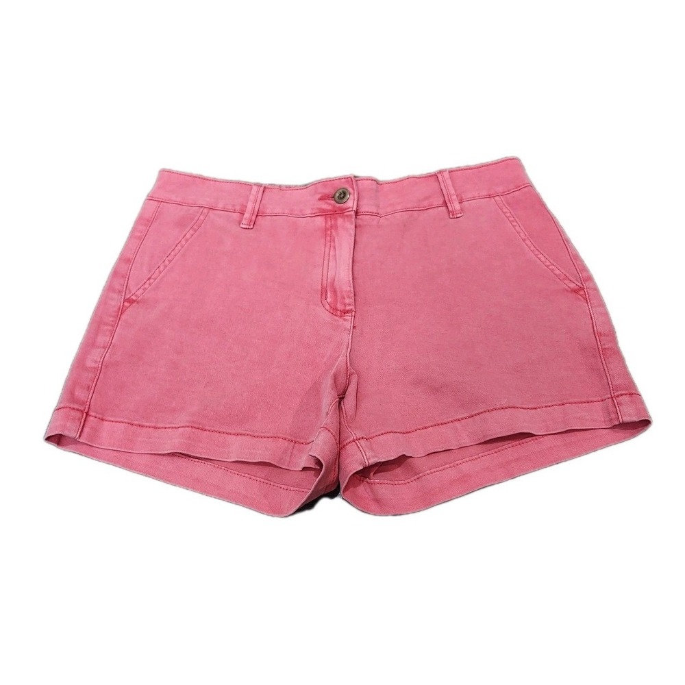 Land 'N Sea Chino Shorts Women's size 8 Pink‎ Faded Design Stretch Beach Casual